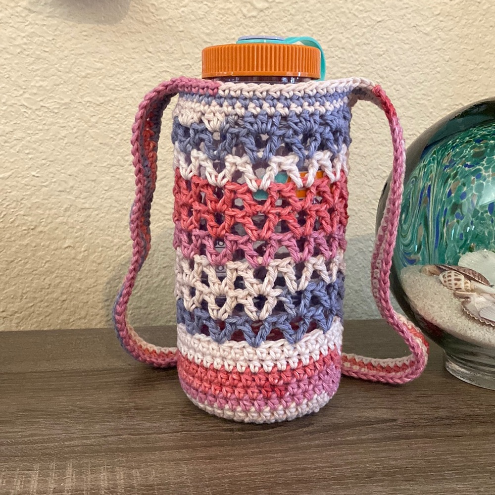 Handmade Crochet Water bottle sling for Nalgene bottles